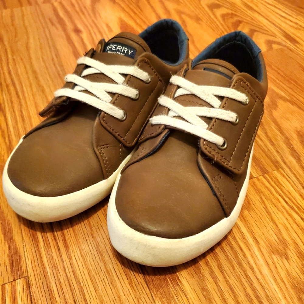 Boys Sperry Slip on and velcro